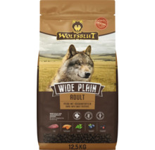 Wolfsblut Wide Plain Adult Hundetrockenfutter mit Pferd und Süßkartoffeln in der 12,5 Kilogramm Packung.