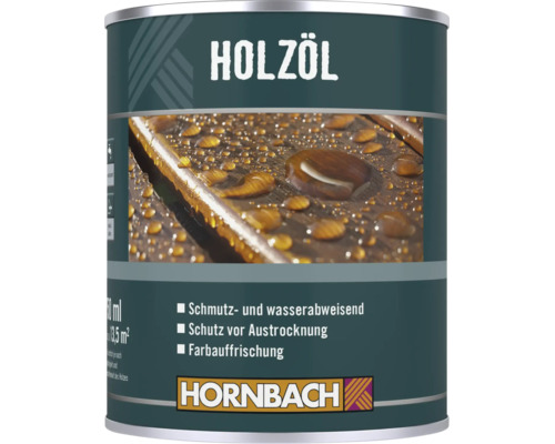 Huile pour bois HORNBACH en pot avec effet hydrofuge sur les surfaces en bois