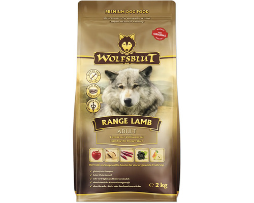 Wolfsblut Range Lamb Adult Hundefutter Lamm mit Vollkornreis zwei Kilogramm Beutel