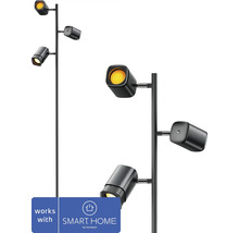 Lampadaire moderne avec trois spots réglables, compatible avec Smart Home by Hornbach