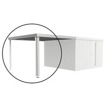 Abri voiture latéral pour abri de jardin en métal avec poteaux et débord de toit
