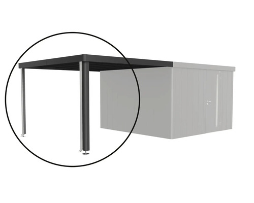 Elément d extension pour abri de jardin comme carport ou couverture de terrasse avec deux poteaux de soutien