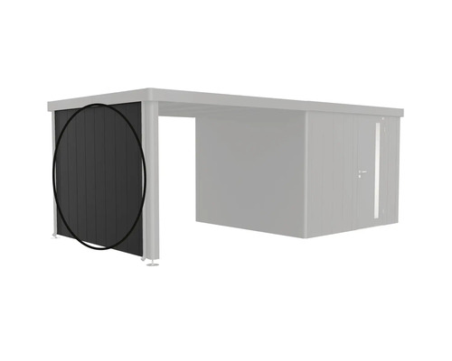 Panneau latéral pour abri de jardin avec carport, lambris verticaux, accessoire adapté pour aménagement extérieur