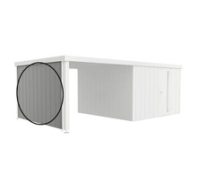 Wandelement als Seitenteil fuer ein Gartenhaus oder einen Carport mit integriertem Lagerraum
