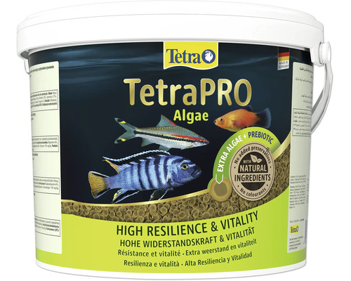 TetraPRO Algae Fischfutter Premium Hauptfutter mit Algen und Präbiotika für Aquarienfische im Eimer