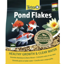 Nourriture pour poissons de bassin Tetra Pond Flakes en paquet de 4 litres pour une croissance saine et une eau claire.