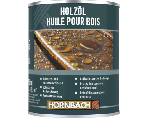 Boîte d huile pour bois Hornbach pour une protection hydrofuge et un rafraîchissement des couleurs des surfaces en bois