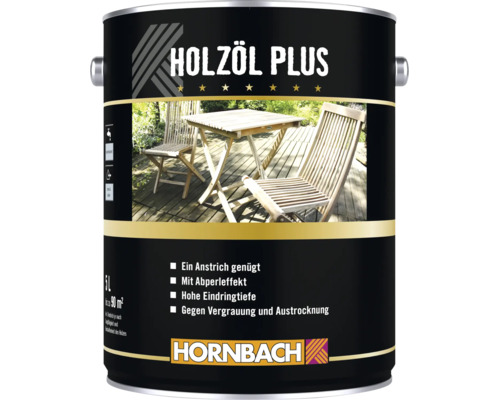 Huile pour bois HORNBACH Plus seau de 5 litres pour entretien exterieur