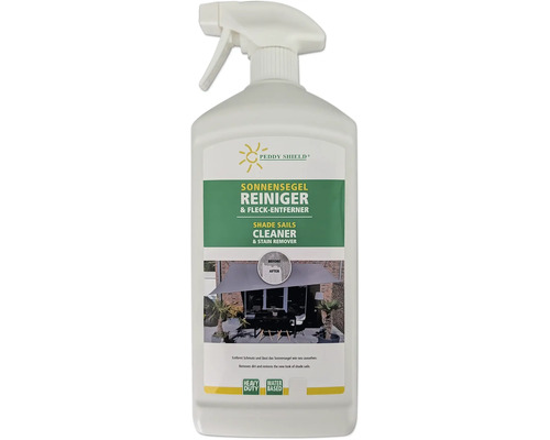 Nettoyant et détachant pour voiles d'ombrage Peddy Shield en vaporisateur pour un nettoyage efficace et l'élimination des taches sur les toiles.