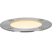 Spot encastrable de sol LED rond en acier inoxydable avec fixation par vis pour extérieur