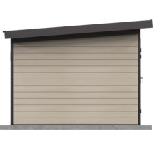 Abri de jardin avec toit en pente et façade en bois au design moderne