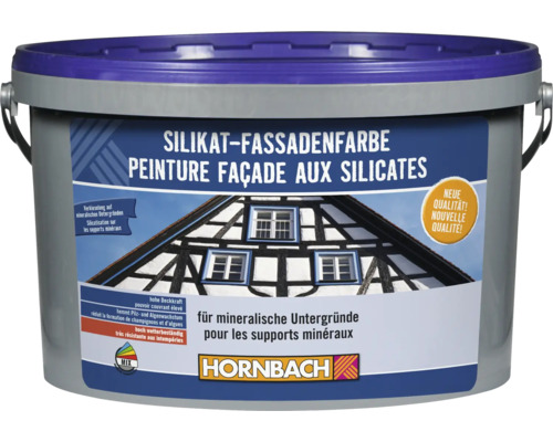 Seau de peinture façade aux silicates pour supports minéraux avec logo Hornbach