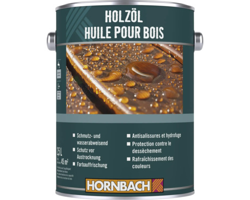 Bidon d huile pour bois Hornbach 2,5 litres pour la protection et la revitalisation des surfaces en bois