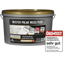 Eimer Meister Polar Weiss Plus Innenwandfarbe 15 Liter mit Hornbach Logo und Oeko Test Siegel