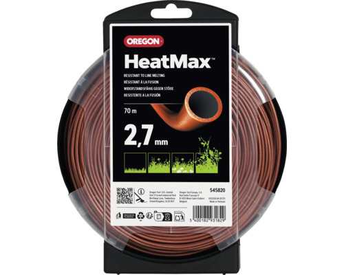 Fil de coupe Oregon HeatMax pour débroussailleuse, diamètre de 2,7 millimètres et longueur de 70 mètres.