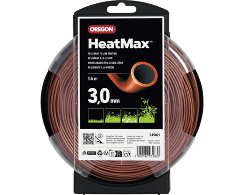 Fil de coupe Oregon HeatMax pour débroussailleuse, 3,0 millimètres de diamètre, 56 mètres de longueur, résistant à la chaleur.