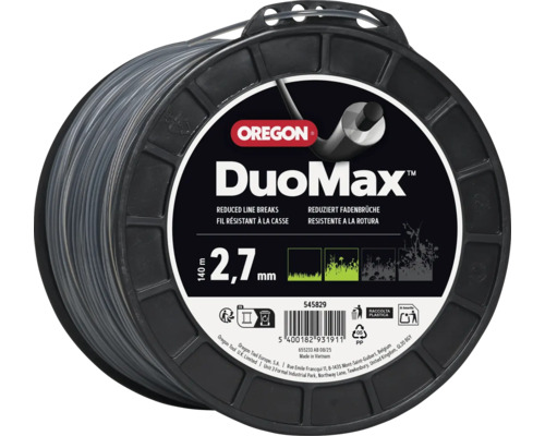 Fil de coupe Oregon DuoMax pour coupe-bordures, diamètre 2,7 millimètres, longueur 140 mètres sur bobine.