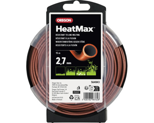 Fil de coupe Oregon HeatMax pour débroussailleuse, 15 mètres de longueur et 2,7 millimètres de diamètre, résistant à la fusion