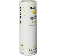 Un rouleau d'isolant Isover Lanae avec conductivité thermique 034, incluant les certifications Blauer Engel et Eurofins Gold pour l'isolation.