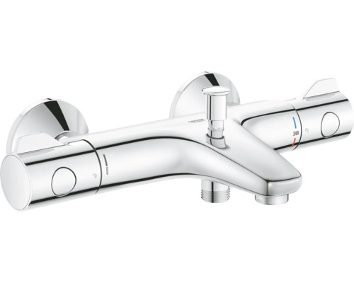 Mitigeur thermostatique de bain Grohe pour montage mural avec sortie de douche et inverseur