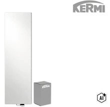 Radiateur design Kermi avec accessoires et logo Kermi (Image AI modified or generated)