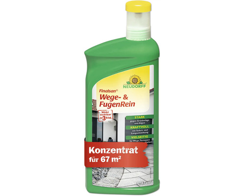 Concentré Neudorff Finalsan pour nettoyer les allées et les joints, élimine les dépôts verts et les algues, bouteille de 1 litre pour 67 m2.