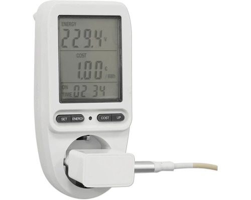 Compteur de consommation électrique numérique pour mesurer la consommation et les coûts avec écran LCD et prise électrique