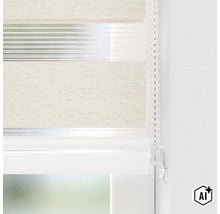 Doppelrollo mit Kettenzug für Fenster zur Regulierung von Licht und Sichtschutz (Image AI modified or generated)