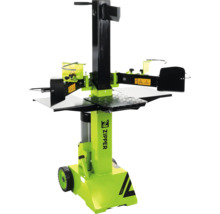 Fendeur de bûches Zipper pour le jardin avec moteur électrique et deux leviers de commande pour un travail du bois sécurisé.