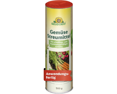 Neudorff Gemüse Streumittel 500 Gramm gegen Schädlinge und Krankheiten an Gemüse, anwendungsfertiges Streupulver für Garten und Hochbeet.