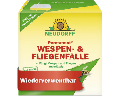 Piège à guêpes et mouches Neudorff Permanent, réutilisable et sans insecticide pour lutter contre les guêpes et les mouches.