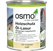Osmo Holzschutz Öl-Lasur 701 farblos matt, schützende Holzlasur für den Außenbereich, 2 in 1 Grundierung und Lasur für Holzanstriche.