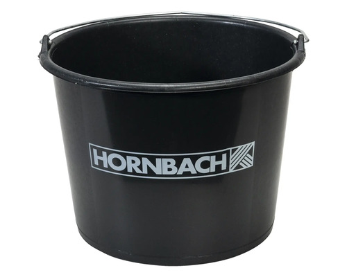 Seau en plastique avec anse en métal et logo Hornbach