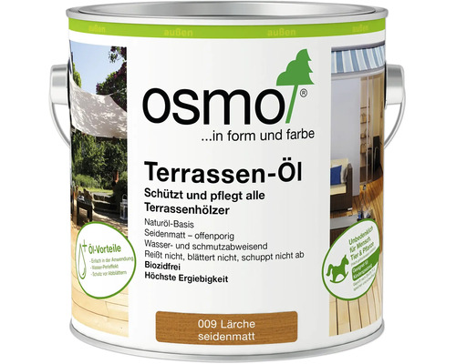 Osmo Terrassen-Öl Lärche seidenmatt zur Pflege und zum Schutz von Terrassenhölzern im Außenbereich in einer Metalldose