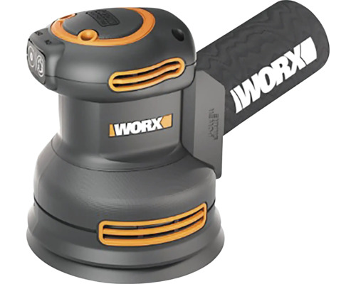 Ponceuse excentrique Worx avec poignée ergonomique pour des travaux de ponçage précis.