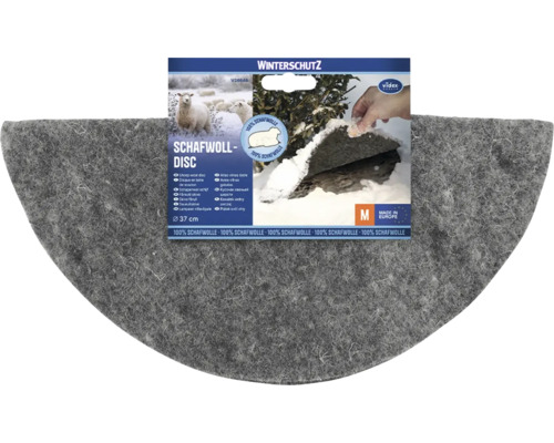 Disque de protection hivernale en laine de mouton Videx pour plantes, diamètre 37 centimètres, 100 pour cent laine de mouton pour isolation.