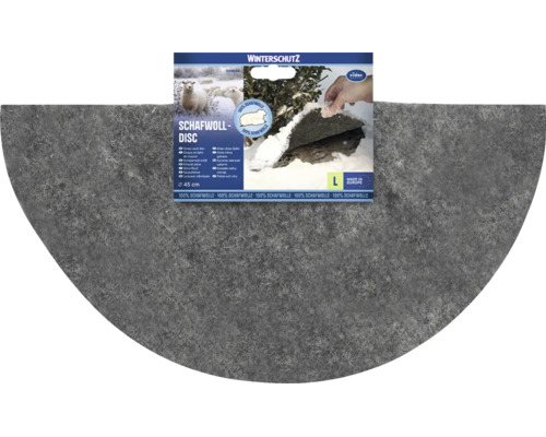 Disque en laine de mouton Videx pour protection hivernale, 45 centimètres de diamètre, fait de 100 pour cent laine pour protéger les plantes.