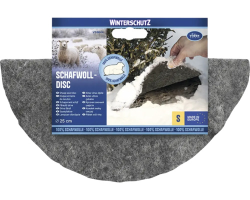 Disque de protection hivernale en laine de mouton Videx pour plantes, diamètre 25 centimètres, 100 pour cent laine de mouton