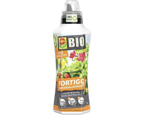 Engrais universel Compo Bio Fortigo en bouteille de 1 litre pour agriculture biologique