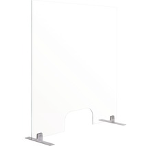 Rahmenloser Thekenaufsatz Hygieneschutz Glas 90x90 cm