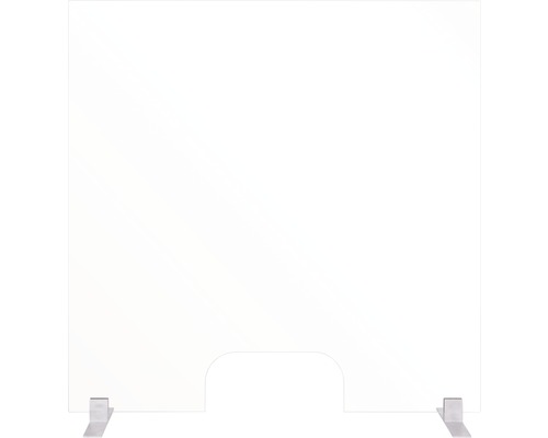 Protection hygienique de comptoir sans cadre verre 90x90 cm
