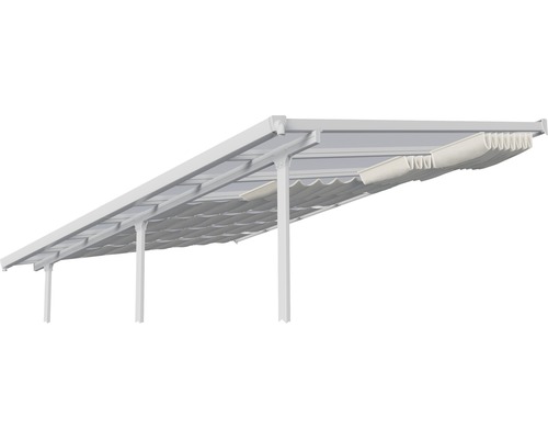 Kit d'ombrage Palram – Canopia pour toutes les toitures pour terrasse de 5,46 m Pergola avec protection solaire déployable