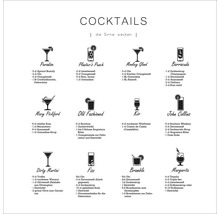 Glasbild Different Cocktails 50x50 cm