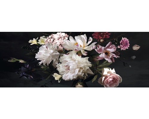 Tableau en verre Barock flowers II 30x80 cm