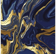 Art abstrait avec marbrure dans les tons or et bleu