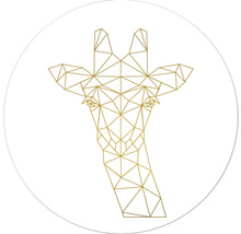 Glasbild rund Polygon Giraffe Ø 20 cm