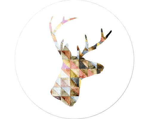 Tableau en verre rond Deer I Ø 20 cm