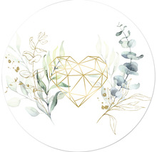 Glasbild rund Leaves III Ø 50 cm