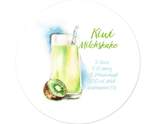 Tableau en verre rond Kiwi Shake Ø 50 cm