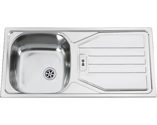 Spüle aus Edelstahl mit Abtropffläche